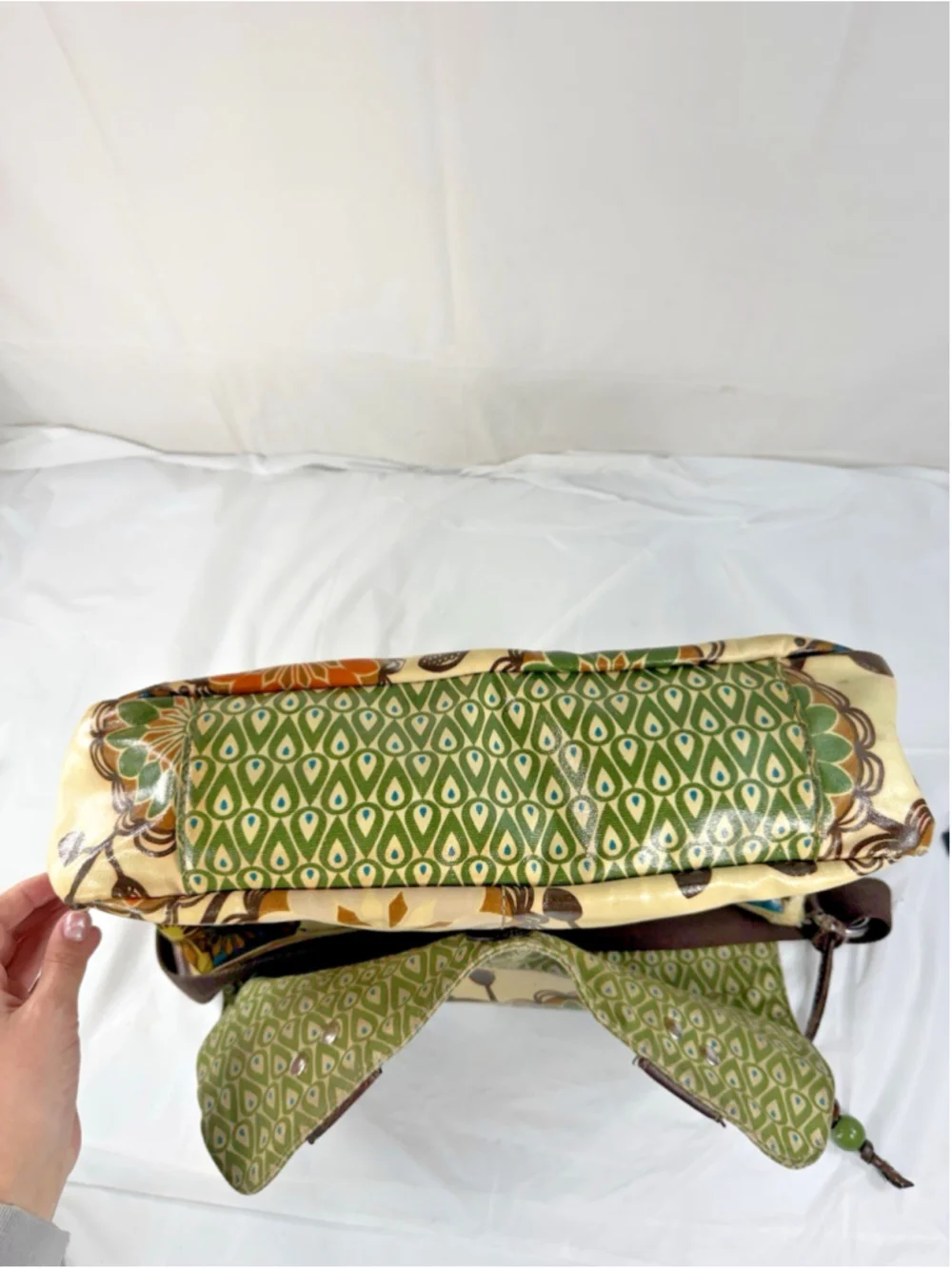 Vtg Fossil Key Per Messenger Bag laptop Coated Canvas Y2K 90s
